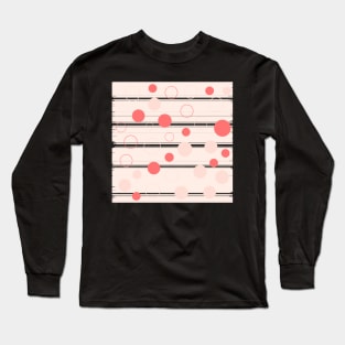 circles and Glitch lines Pattern Long Sleeve T-Shirt
